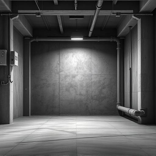 The Industrial Studio showcasing raw concrete and exposed pipes.